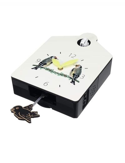 Часы настенные с кукушкой и маятником Clocker KuKuOne, деревянные, белые-2